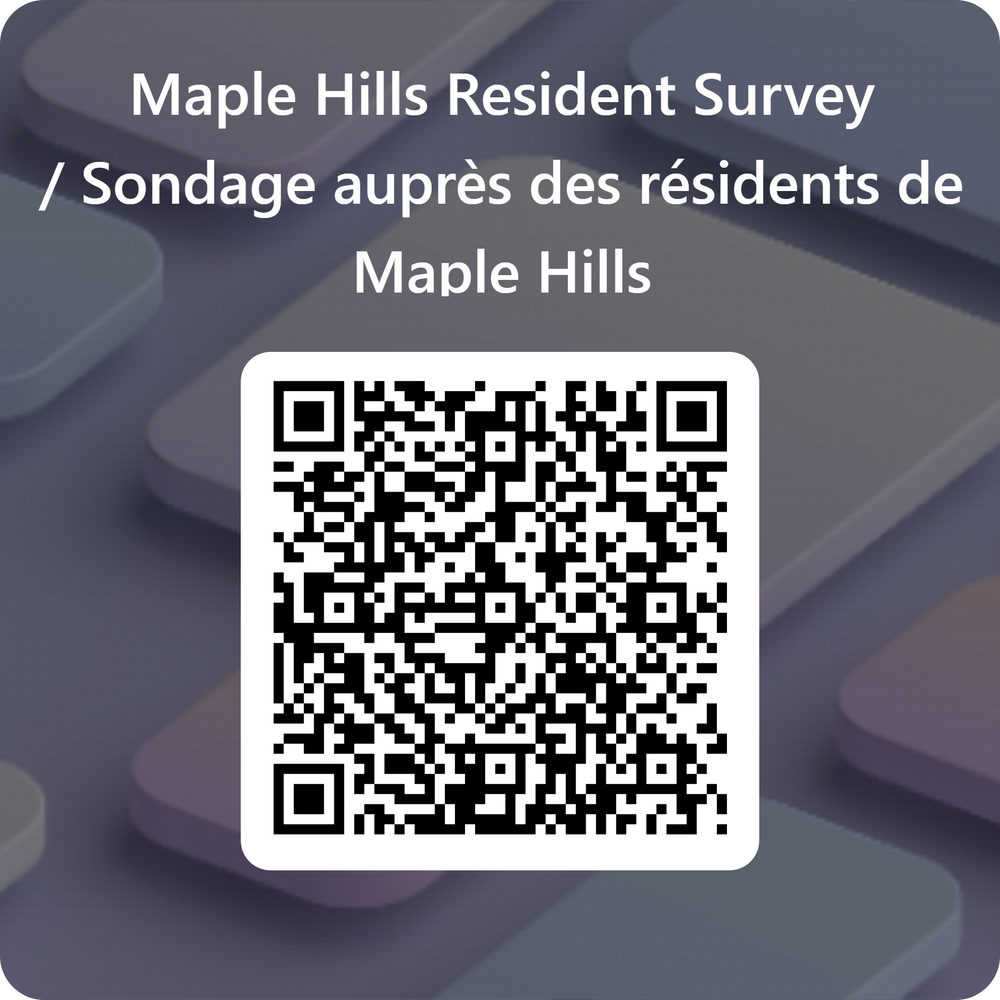 QRCode for Maple Hills Resident Survey Sondage auprès des résidents de Maple Hills